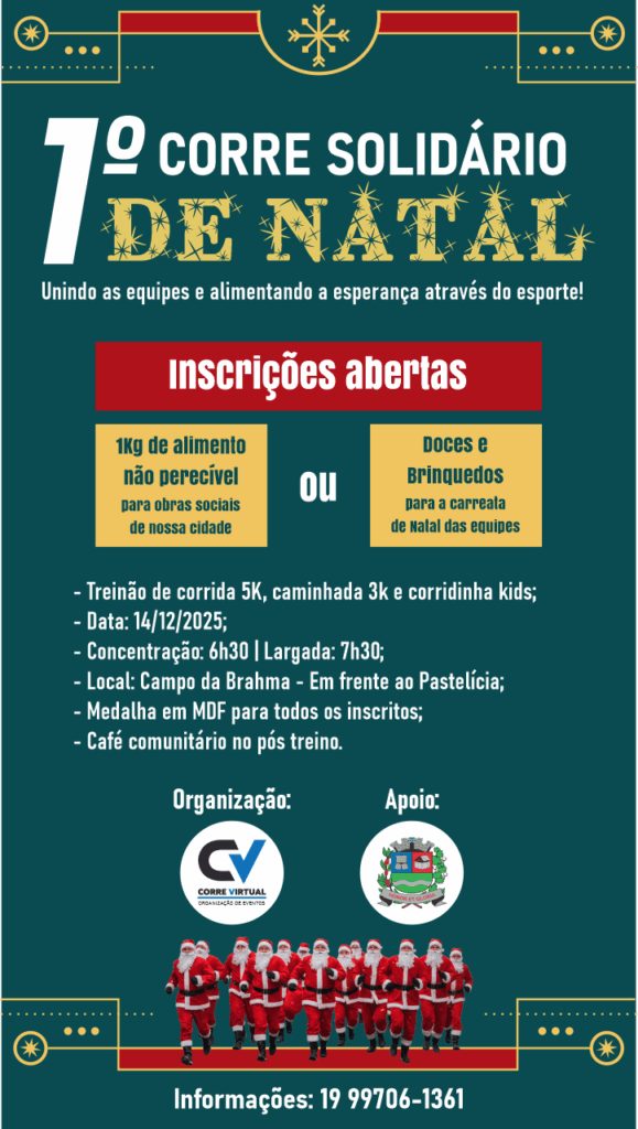 Cartaz do evento 1º Corre Solidário de Natal